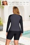 Plus Size Women's Long Sleeve Rash Guard Set