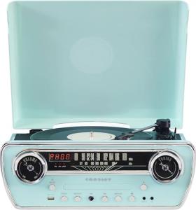 Crosley 7-in-1 Bluetooth Vinyl Record Player, Aqua