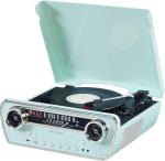 Crosley 7-in-1 Bluetooth Vinyl Record Player, Aqua