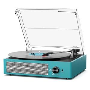 Vintage Bluetooth Vinyl Record Player with Speakers