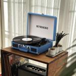 Bluetooth Vintage Suitcase Turntable with Speakers