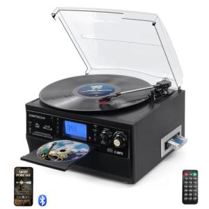 DIGITNOW 9-in-1 Turntable with Bluetooth and Speakers