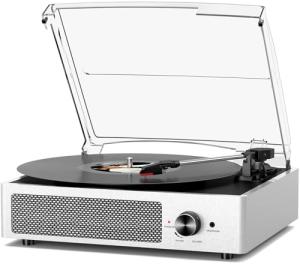 Vintage Vinyl Record Player with Bluetooth and Speakers