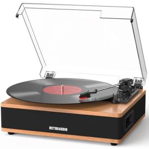 Bluetooth Vinyl Record Player with Stereo Speakers