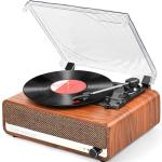 Vintage Wooden Bluetooth Turntable with Speakers