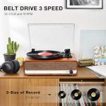 Vintage Wooden Bluetooth Turntable with Speakers