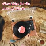 Vintage Wooden Bluetooth Turntable with Speakers