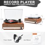 Vintage Wooden Bluetooth Turntable with Speakers