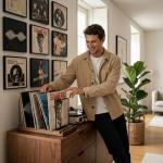 ZICOTO Stylish Vinyl Record Storage for 75 Albums