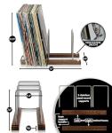 Solid Walnut Vinyl Record Holder for 75 LPs