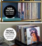 Solid Walnut Vinyl Record Holder for 75 LPs