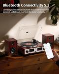 Angels Horn Bluetooth Turntable with Speakers and Preamp