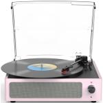 WOCKODER Bluetooth Vinyl Record Player in Light Pink