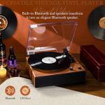 Bluetooth Turntable with Stereo Speakers and HiFi Sound