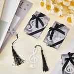 Metal Musical Note Bookmarks with Tassels (48 Sets)