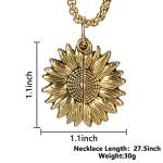 Sunflower Music Box with Engraved Locket Necklace