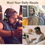 Falebare Bluetooth Headphones Over Ear, 6S Wireless Headphones Wired with 6 EQ Modes, 40 Hours Playtime Foldable HiFi Stereo Headset with Microphone, FM/TF for Cellphone/PC/Work (Black & Gold)