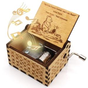 Ukebobo Wooden Music Box - The Pooh Saying Gift, Merry Christmas & New Year's Gift - 1 Set