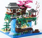 Yushinv Cherry Blossom Tree Building Set with Gift Box, Original Music Cherry Blossom Tree House(Type :Symphony), Japanese Sakura Tree House Lights Building Kit3320 Pcs, Cherry Bonsai Building Set.