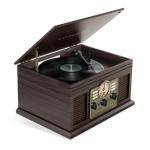 Victrola Hawthorne – 3-Speed (33 1/3, 45, 78 RPM) Bluetooth Record Player with CD, Cassette, FM Radio, & Built-in Stereo Speakers, RCA Out & Aux in, Wireless Music Streaming (Espresso)