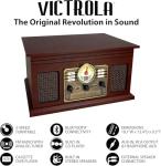Victrola Hawthorne – 3-Speed (33 1/3, 45, 78 RPM) Bluetooth Record Player with CD, Cassette, FM Radio, & Built-in Stereo Speakers, RCA Out & Aux in, Wireless Music Streaming (Espresso)