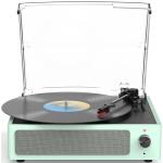 Record Player with Speakers Turntable for Vinyls Records Belt-Driven Turntables LP Vinyl Players Support Auto Stop 3-Speed 3 Size Wireless Playback Headphone AUX RCA Line Out New Sleek Mint Green