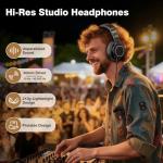 New Bee Wired Over Ear Headphones, Studio Headphones with 50mm Drivers and 6.35mm & 3.5mm Jack DJ Headphones for Studio Monitor & Mixing DJ Guitar AMP Podcast Piano Keyboard