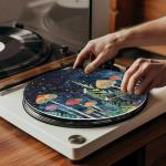 Colorful Mushroom Star Sky Turntable Slip Mat