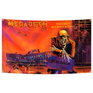 Megadeth Rust in Peace Poster Funny Flag Music Tapestry Aesthetic Decorative Durable Man Cave Wall tapestry 3x5 Feet Flag Suitable For Indoor And Outdoor Decorate for College Dorm Room