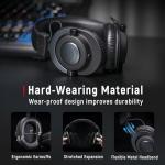 FIFINE Studio Monitor Headphones for Recording, Wired Headphones with 50mm Driver, Over Ear Headset with Detachable Cables 3.5mm or 6.35mm Jack, Black, on PC/Mixer/Amplifier-H8