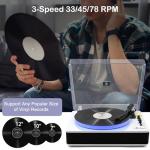 LP&No.1 Record Player with Built-in Stereo Speakers, LED Control, 3-Speed Belt-Drive Vinyl Turntable with USB Playback & Recording, Wireless BT Input & Output, Auto Stop, Pitch Control | White Pearl