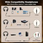 New Bee Wired Over Ear Headphones, Studio Headphones with 50mm Drivers and 6.35mm & 3.5mm Jack DJ Headphones for Studio Monitor & Mixing DJ Guitar AMP Podcast Piano Keyboard