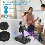 Bluetooth 5.3 Receiver for Home Stereo, RCA Bluetooth Adapter, Low Latency & HD Music Audio, Support Optical AUX 3.5mm, RCA Receiver Adapter for Speakers, Music Streaming Stereo System