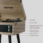 3-Speed Record Player, Bluetooth Turntable with Built-in Speakers and Detachable Legs,USB Playback& Vinyl-USB Recorder, Oatmeal