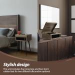 3-Speed Record Player, Bluetooth Turntable with Built-in Speakers and Detachable Legs,USB Playback& Vinyl-USB Recorder, Oatmeal