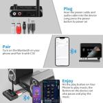 Bluetooth 5.3 Receiver for Home Stereo, RCA Bluetooth Adapter, Low Latency & HD Music Audio, Support Optical AUX 3.5mm, RCA Receiver Adapter for Speakers, Music Streaming Stereo System