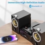 Bluetooth 5.3 Receiver for Home Stereo, RCA Bluetooth Adapter, Low Latency & HD Music Audio, Support Optical AUX 3.5mm, RCA Receiver Adapter for Speakers, Music Streaming Stereo System