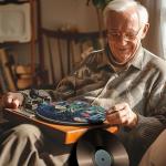 Colorful Mushroom Star Sky Turntable Slip Mat