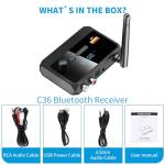 Bluetooth 5.3 Receiver for Home Stereo, RCA Bluetooth Adapter, Low Latency & HD Music Audio, Support Optical AUX 3.5mm, RCA Receiver Adapter for Speakers, Music Streaming Stereo System