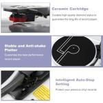 LP&No.1 Record Player with Built-in Stereo Speakers, LED Control, 3-Speed Belt-Drive Vinyl Turntable with USB Playback & Recording, Wireless BT Input & Output, Auto Stop, Pitch Control | White Pearl