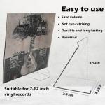 AAiphuwew 6 Pack Vinyl Record Stand Display, Clear Acrylic Tabletop Album Now Playing Holder, Album Record Holder LP Vinyl Record Storage Display Stand