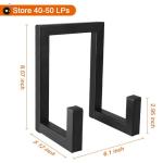 Picowe Vinyl Record Storage Holder, Black LP Display Rack Organizer, Metal Record Stand (1 Pack)