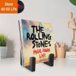 Picowe Vinyl Record Storage Holder, Black LP Display Rack Organizer, Metal Record Stand (1 Pack)