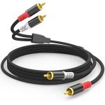HOSONGIN RCA Audio Cable 3.3FT - Dual Shielded Noise Free Durable Braided Male to Male Long Audio Cord for Home Theater/Amplifier/Speaker/Audio Receiver/Vinyl Record Player/SoundBar - 3.3 feet