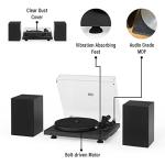 Crosley C62C Turntable HiFi System Record Player with Speakers, Adjustable Tonearm, Moving Magnet Cartridge, Bluetooth Receiver, 40W Per Channel, and Anti-Skate, Black