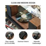 Crosley C62C Turntable HiFi System Record Player with Speakers, Adjustable Tonearm, Moving Magnet Cartridge, Bluetooth Receiver, 40W Per Channel, and Anti-Skate, Walnut