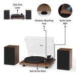 Crosley C62C Turntable HiFi System Record Player with Speakers, Adjustable Tonearm, Moving Magnet Cartridge, Bluetooth Receiver, 40W Per Channel, and Anti-Skate, Walnut
