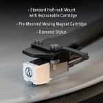 Crosley C62C Turntable HiFi System Record Player with Speakers, Adjustable Tonearm, Moving Magnet Cartridge, Bluetooth Receiver, 40W Per Channel, and Anti-Skate, Walnut