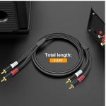 HOSONGIN RCA Audio Cable 3.3FT - Dual Shielded Noise Free Durable Braided Male to Male Long Audio Cord for Home Theater/Amplifier/Speaker/Audio Receiver/Vinyl Record Player/SoundBar - 3.3 feet