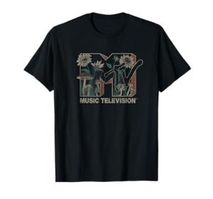 MTV Music Television Wild Flower Mushrooms MTV Logo T-Shirt Small